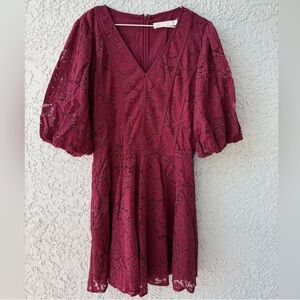 Rachel Parcell lace v-neck puff sleeve mini dress size 14